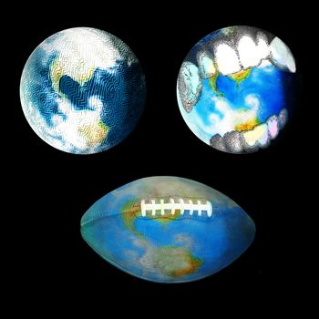 Football, Maze and Vampire teeth Earth