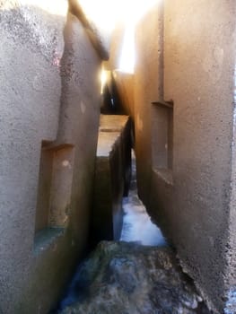 An up close view of some unusual sea defenses.