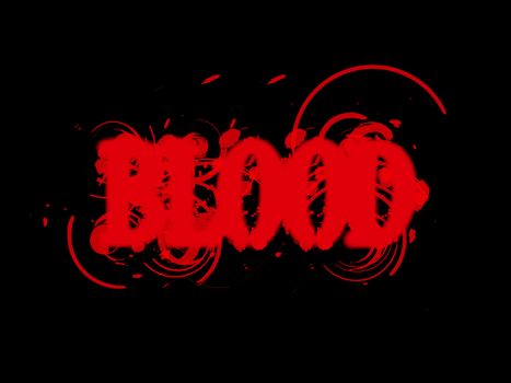 A bloody splattered red sign.  