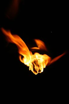 fire, flame over black background