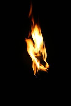 fire, flame over black background