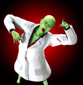 A horrible Zombie doctor for Halloween concepts.