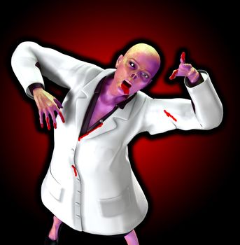 A horrible Zombie doctor for Halloween concepts.