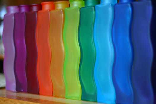 some colourful vases on the table, pattern