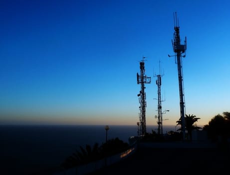 A set of mobile phone masts in Gran Canaria.