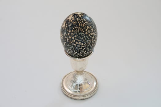 black easter egg on white background
