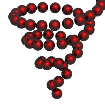 rendering of an spiral structure made of sphere on a white background