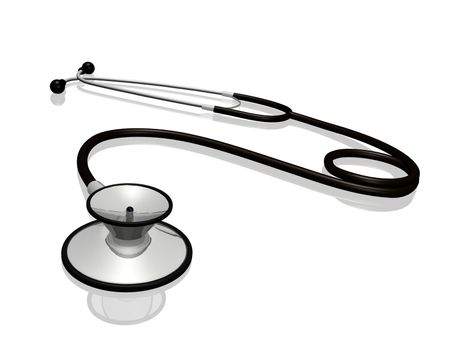A stethoscope modelled in a 3D program.