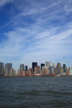 NYC skyline from as seen from across the Hudson River in New Jersey