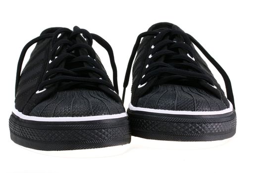 Sports easy footwear with black laces on a white background.