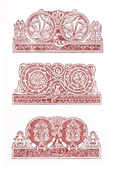 Photo of three kinds of an ornament for design.