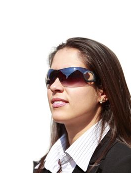 Portrait of a young woman wearing sunglasses
