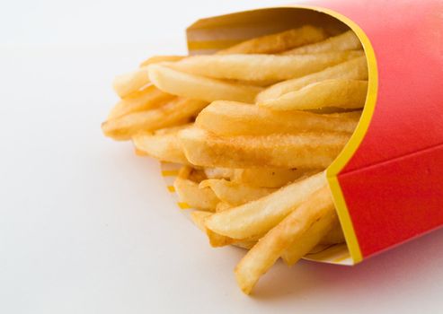 Salty Greasy French Freedom Fries Fast Food On White Background