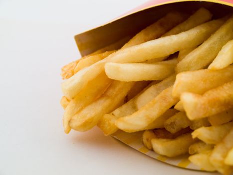 Salty Greasy French Freedom Fries Fast Food On White Background