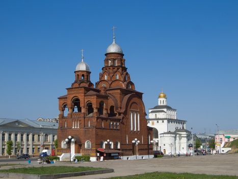 Russia. Golden Gate and Troitsckaya church in Vladimir