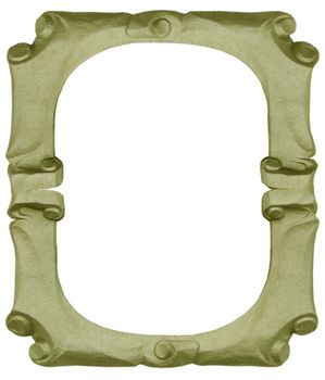 Isolated empty bronze handmade frame