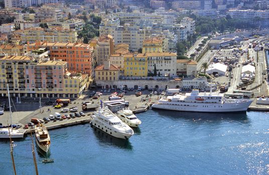 Expensive yachts dock in the holiday city of Nice on France's Cote d'Azur.