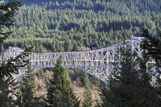 Bridge Of The Gods Over Columbia River Gorge