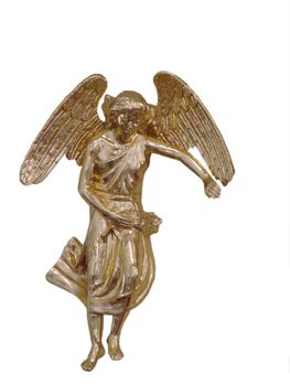 Isolated golden angel figurine church decoration