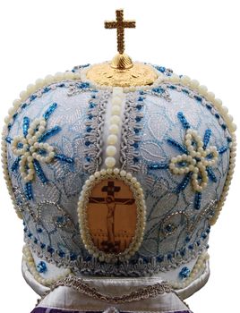 blue mitre - solemn headgear of the orthodox bishop