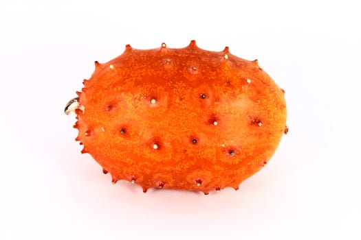 Kiwano isolated on white background, tropical fruit