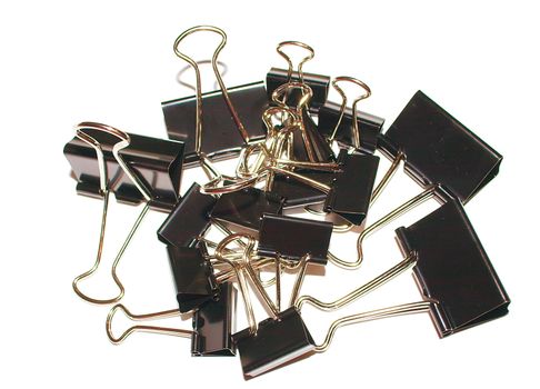 pile of black bull clips