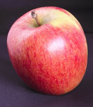 fresh braeburn apple against a dark background