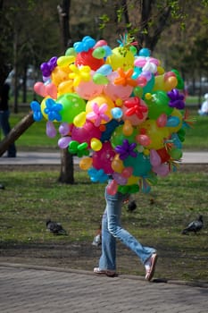 Many colourful air baloons