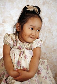 The small Korean girl at home