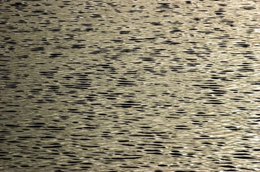 Ripples on a lake surface, lit by the seting sun
