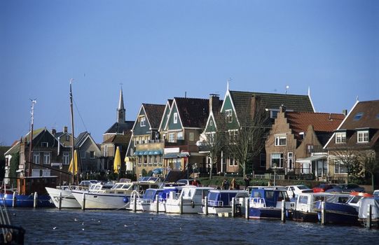 Boats in port at Urk, the Netherlands.