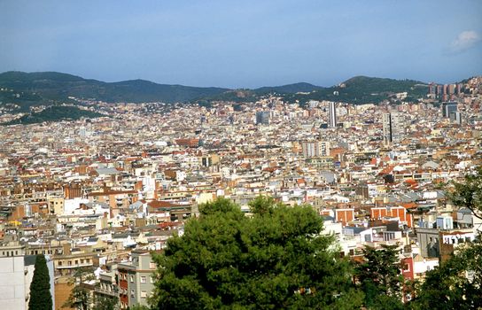 The urban sprawl of Barcelona, Spain.