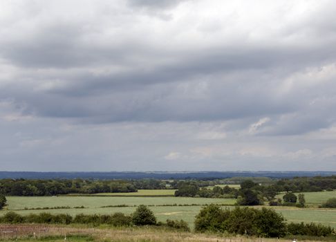 A view of the Kent countryside on a cloudy day