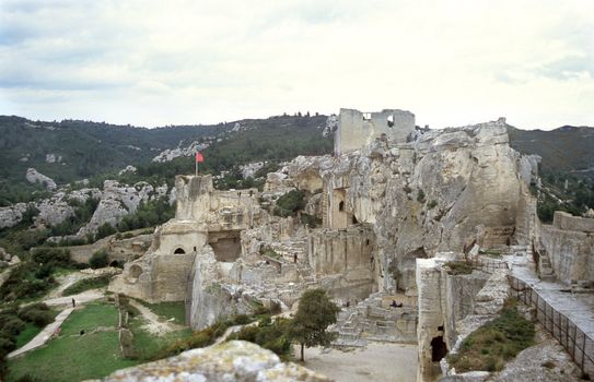 The ancient fortress of Les-Baux-De-Provence is explored by thousands of tourists each year.