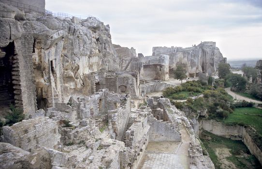 The ancient fortress of Les-Baux-De-Provence is explored by thousands of tourists each year.