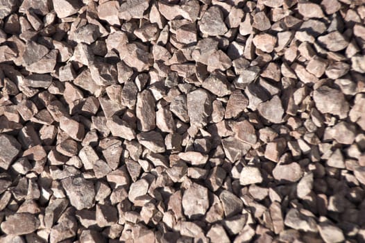 Close up detail of some gravel from above
