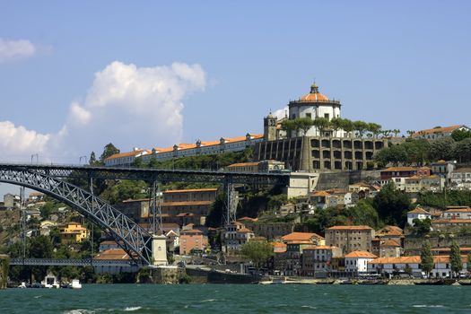 Castle over big river Duru in the city Porto