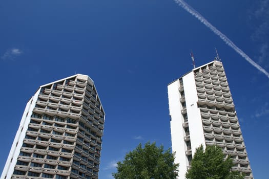 skyscrapers in the city center, Wroclaw, Poland