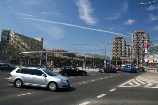 rush hours in the city, traffic, Wroclaw