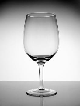 An empty glass wine on white background.