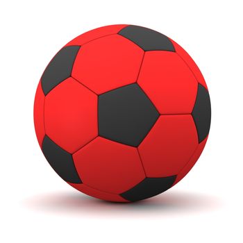 classic ball consisting of black pentagons and red hexagons