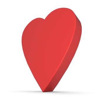 a red heart in 3D with a shiny surface