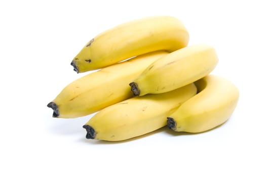 The yellow bananas isolated on white.

