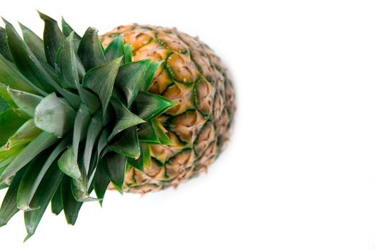 An extra top view of pineapple. Top view close-up.