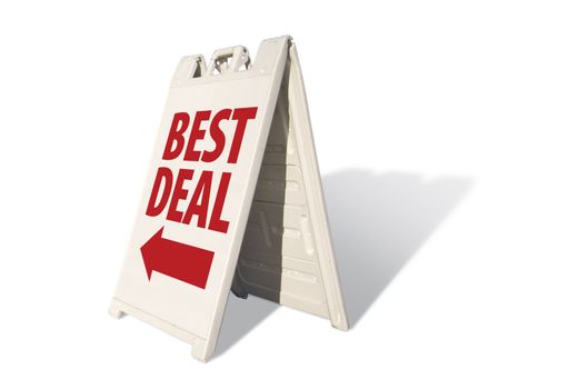 Best Deal Tent Sign Isolated on a White Background.