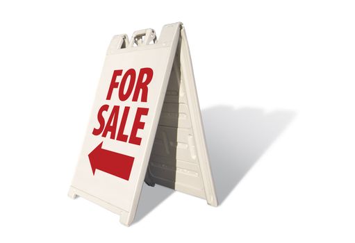 For Sale Tent Sign Isolated on a White Background.