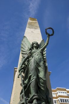 A statue of the angel of peace