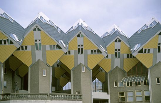 The Famous Cube Houses of Rotterdam, the Netherlands.