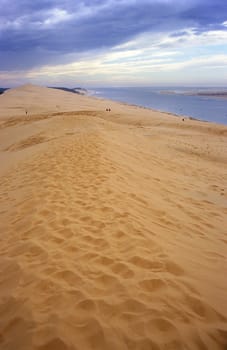 La Dune du Pyla is one of France's most unusual attractions. This man made sand due is the largest in Europe.