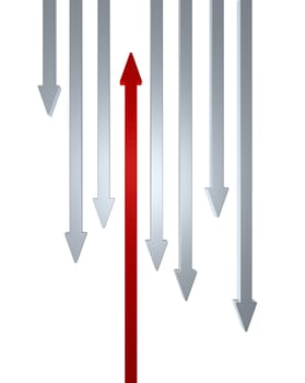 arrows on white background - 3d illustration